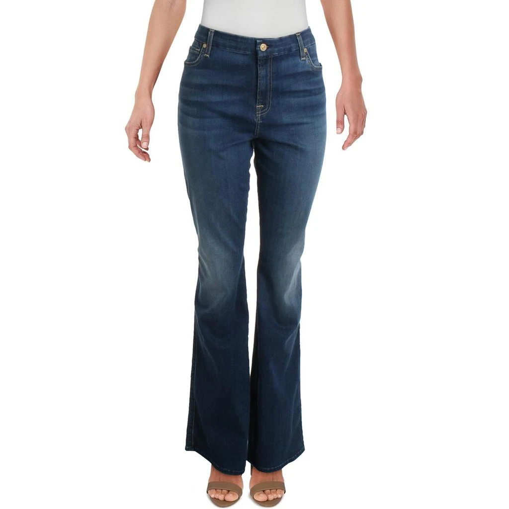 商品7 For All Mankind|7 For All Mankind Womens Kimmie Medium Wash High Rise Bootcut Jeans,价格¥383,第1张图片