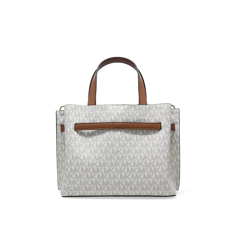 Michael Kors 奥莱款 EMILIA小号PVC印花配皮女士单肩斜挎手提包 35H0GU5S1B VANILLA 商品