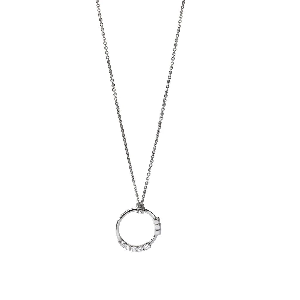 商品AME|Âme Totem 18K White Gold, Lab-Grown Diamond Small Circle Pendant Necklace,价格¥9326,第1张图片