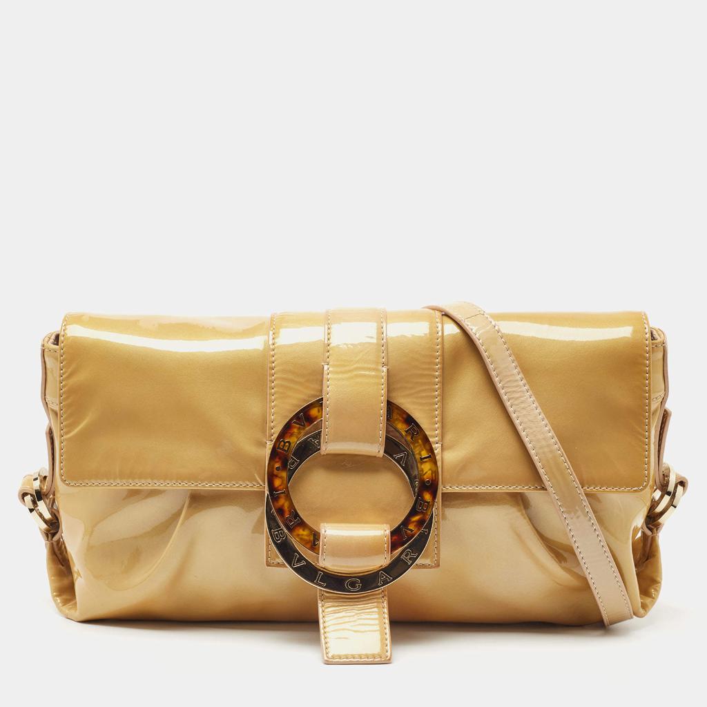 Bvlgari Beige Patent Leather Chandra Shoulder Bag商品第1张图片规格展示