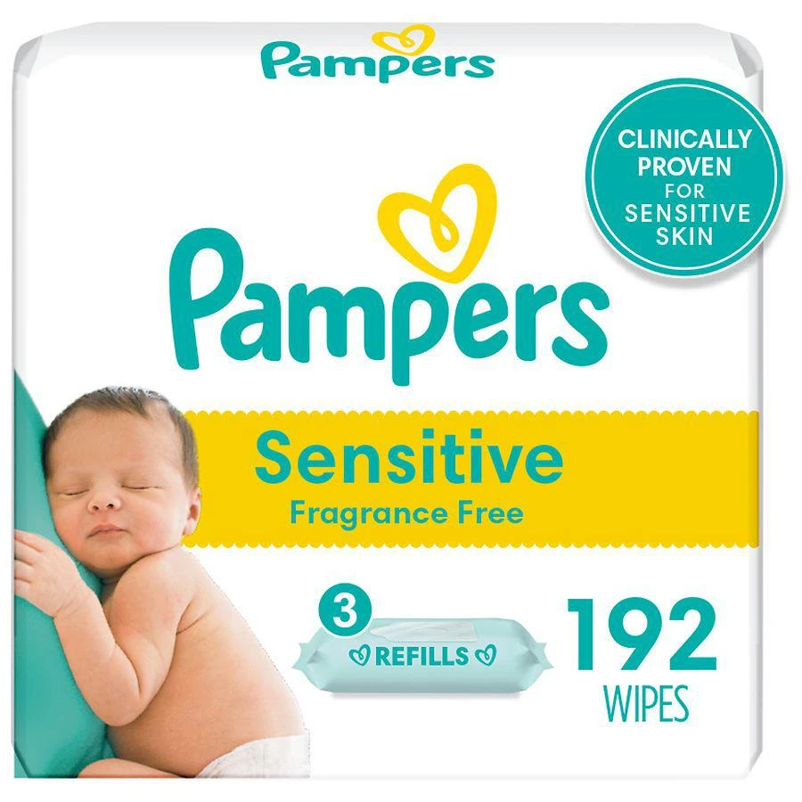 商品Pampers|Baby Wipes, Clinically Proven, Water Based, Hypoallergenic Unscented,价格¥83,第1张图片