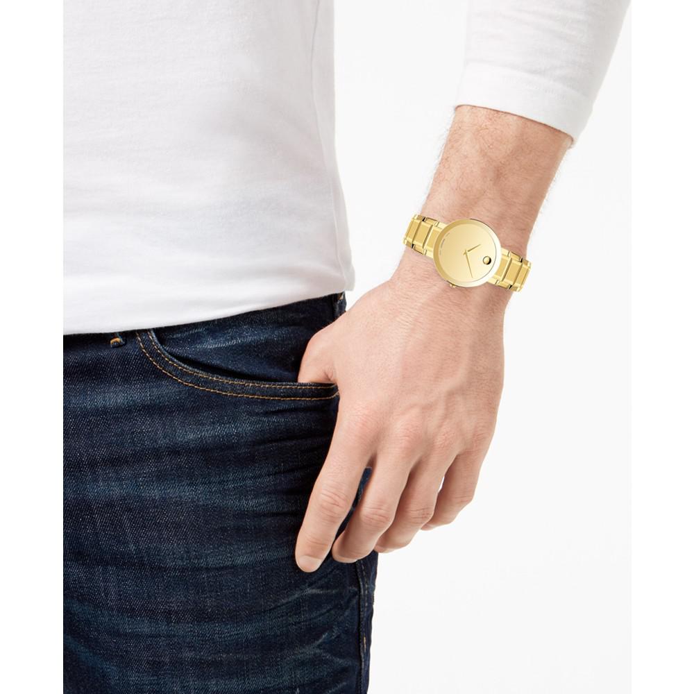 Men's Swiss Sapphire Gold-Tone PVD Stainless Steel Bracelet Watch 39mm商品第5张图片规格展示
