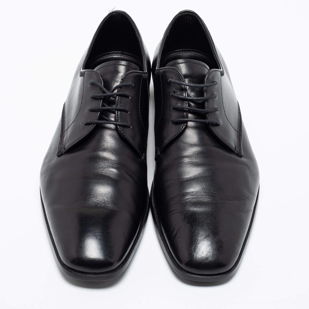 Prada Black Leather Lace Up Derby Size 42商品第2张图片规格展示