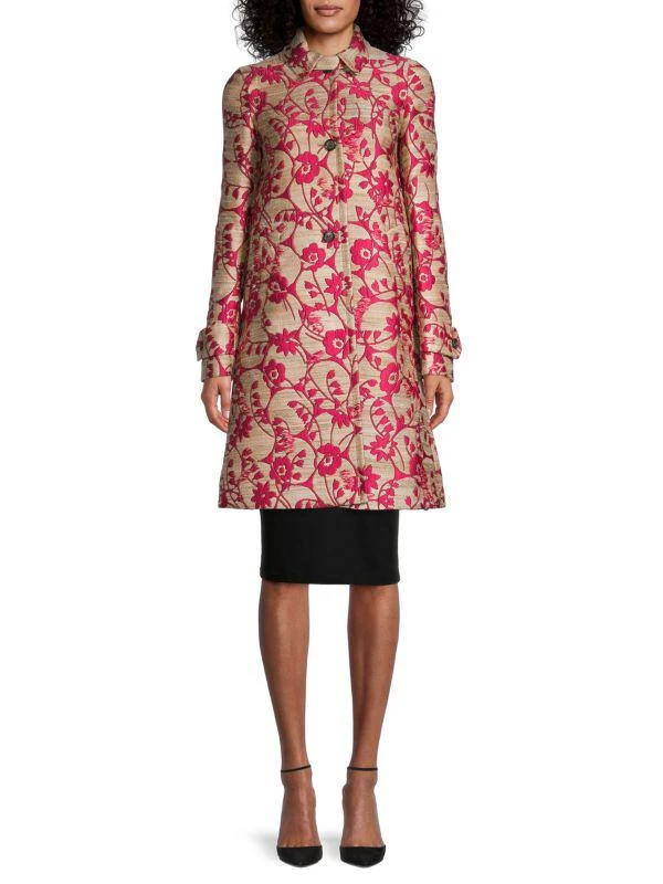 商品Valentino|Floral Silk Blend Coat,价格¥9753,第1张图片