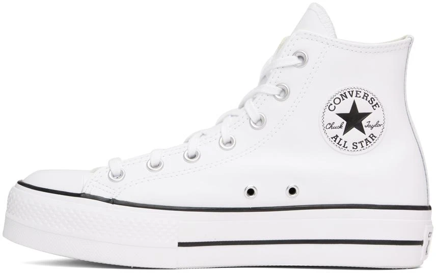 商品Converse|White Leather Chuck Taylor All Star Platform Sneakers,价格¥840,第3张图片详细描述