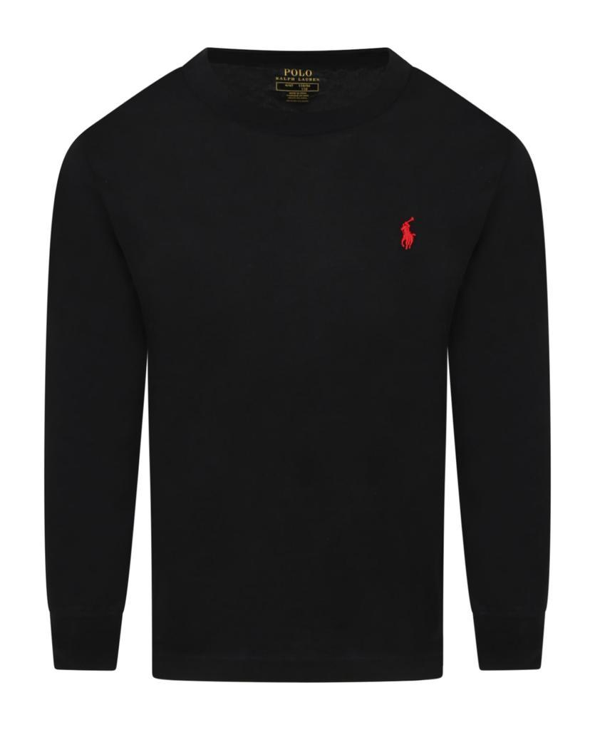 商品Ralph Lauren|Black T-shirt For Boy With Red Pony Logo,价格¥600,第1张图片