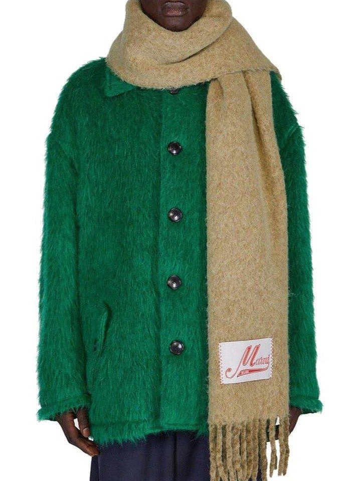 商品Marni|Marni Logo Patch Fringed Scarf,价格¥2682,第4张图片详细描述