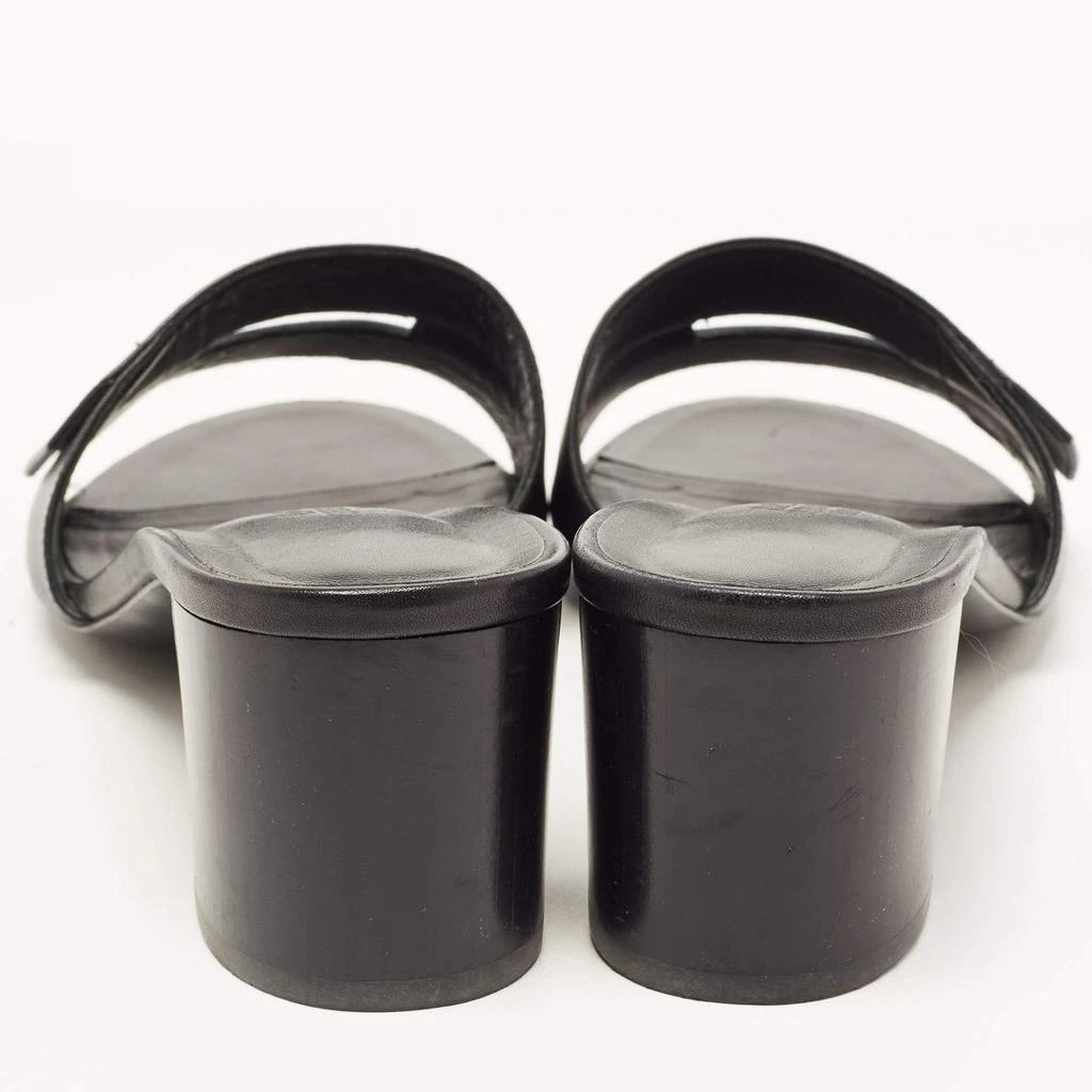 商品[二手商品] Hermes|Hermes Black Leather View Slide Sandals Size 41,价格¥4005,第5张图片详细描述