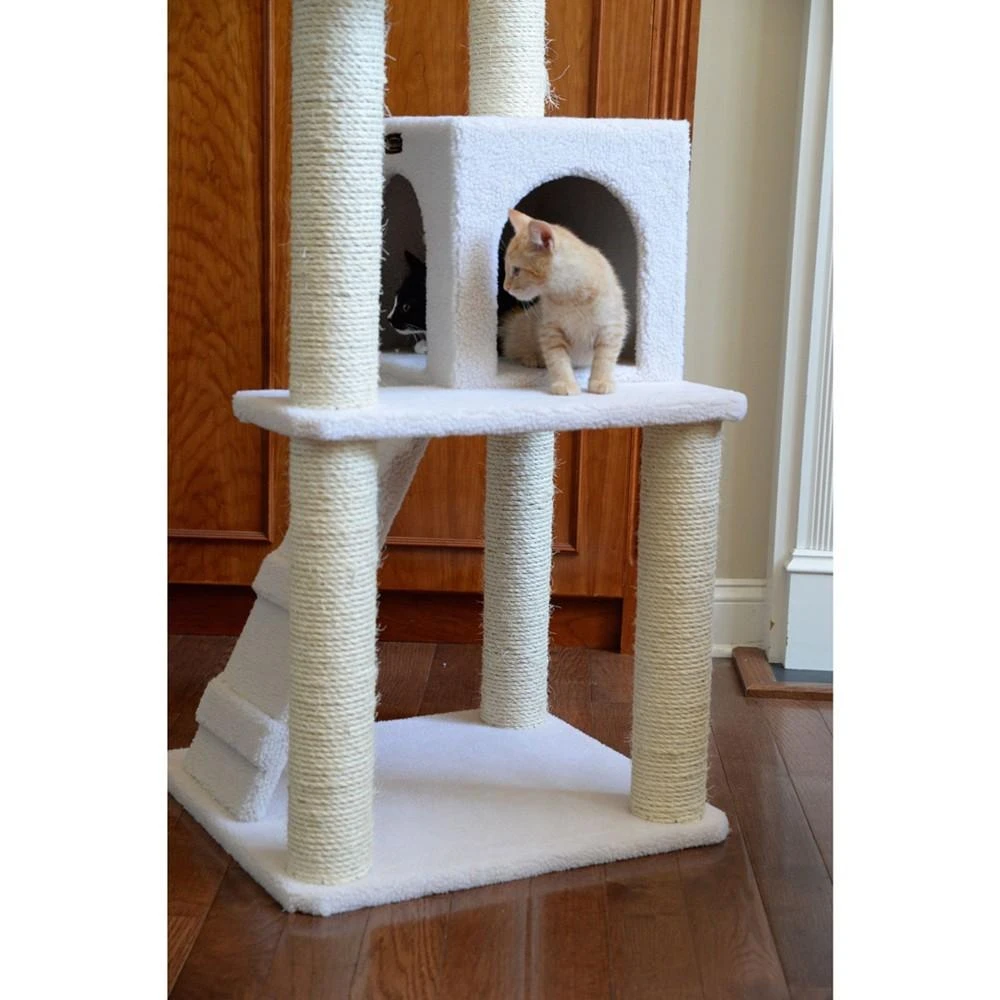 53" Fleece Covered High Real Wood Cat Tree 商品