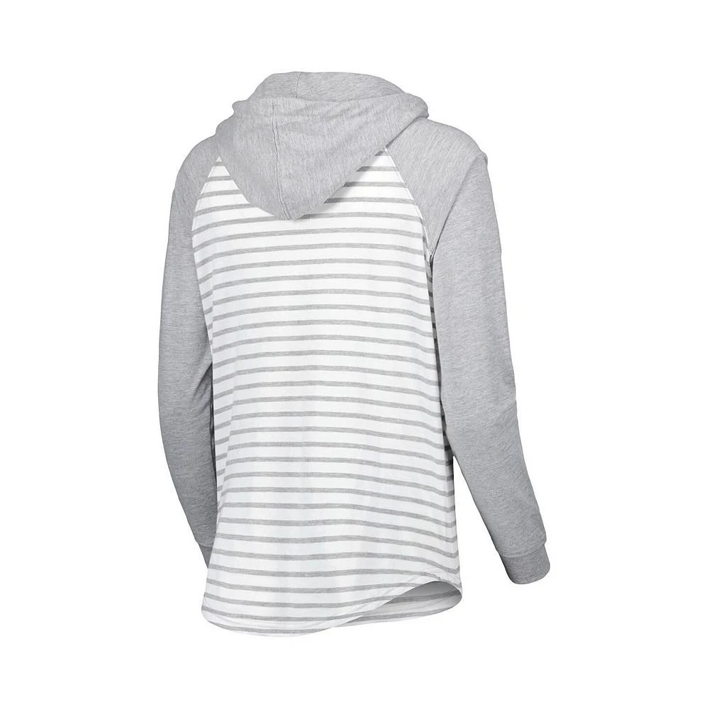 商品Colosseum|Women's Heathered Gray, White Oklahoma Sooners Gloria Raglan Long Sleeve Hoodie T-shirt,价格¥338,第2张图片详细描述
