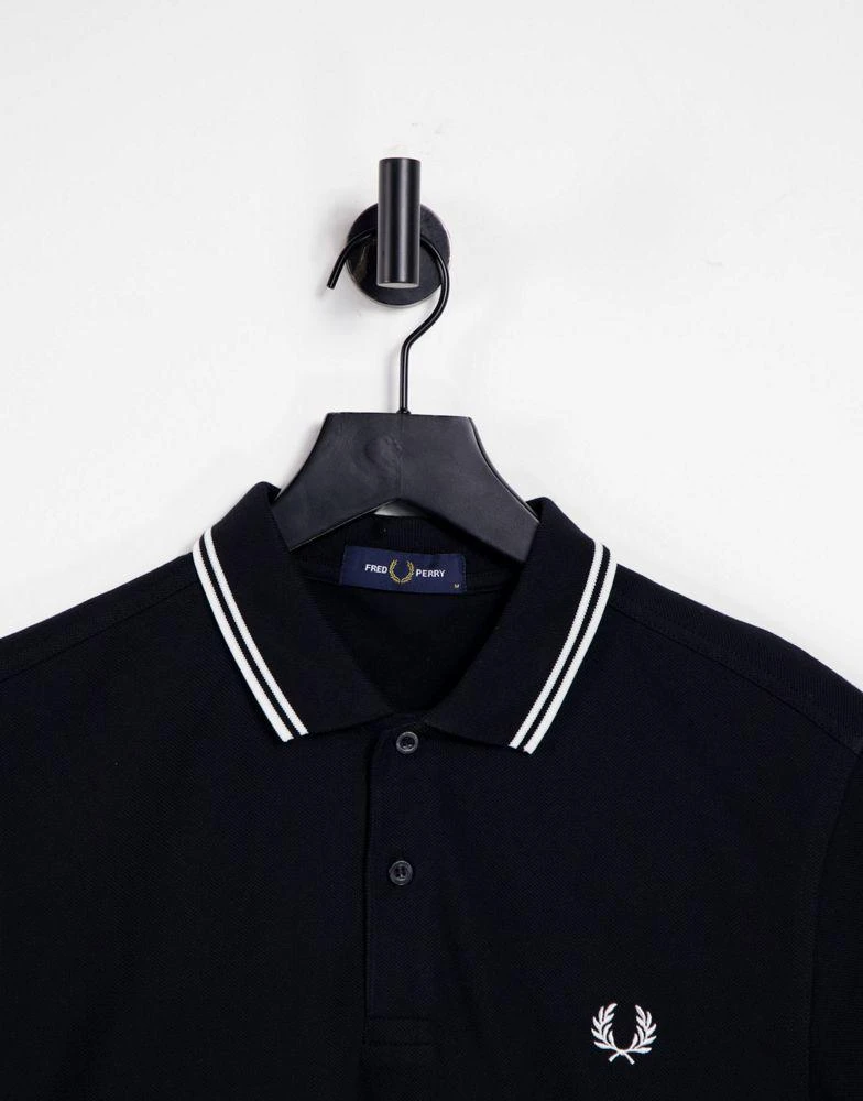 商品Fred Perry|Fred Perry twin tipped logo polo in black,价格¥478,第3张图片详细描述