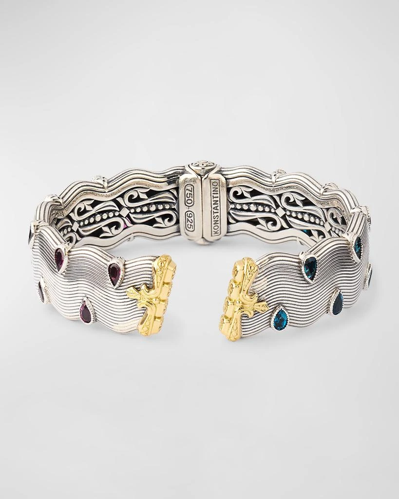 商品Konstantino|Silver and Gold Bracelet with Rhodolite and London Blue Topaz,价格¥21003,第1张图片