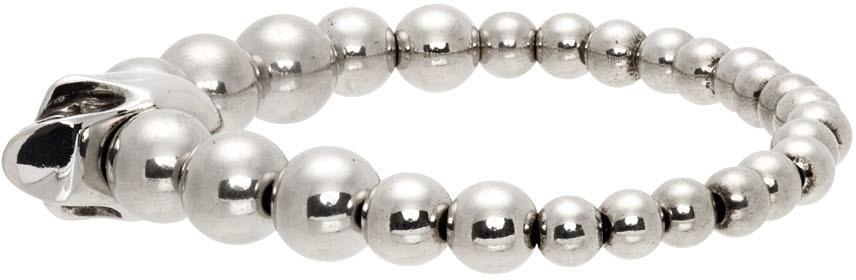 商品Alexander McQueen|Silver Skull Ball Bracelet,价格¥2354,第5张图片详细描述
