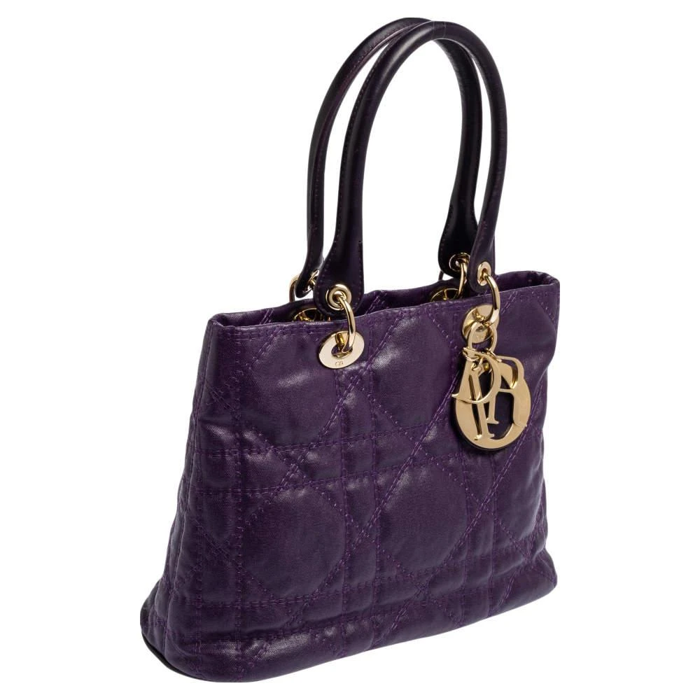 商品[二手商品] Dior|Dior Purple Cannage Coated Canvas Soft Lady Dior Tote,价格¥4407,第3张图片详细描述
