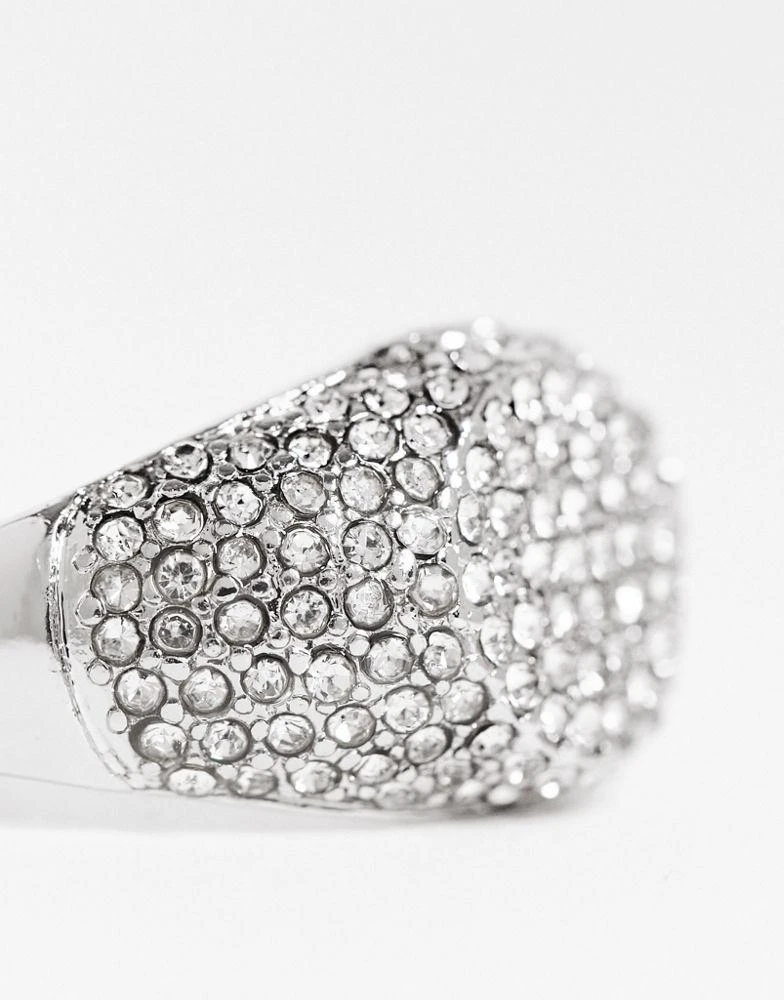商品Reclaimed Vintage|Reclaimed Vintage inspired unisex y2k sparkly ring in silver,价格¥65,第4张图片详细描述