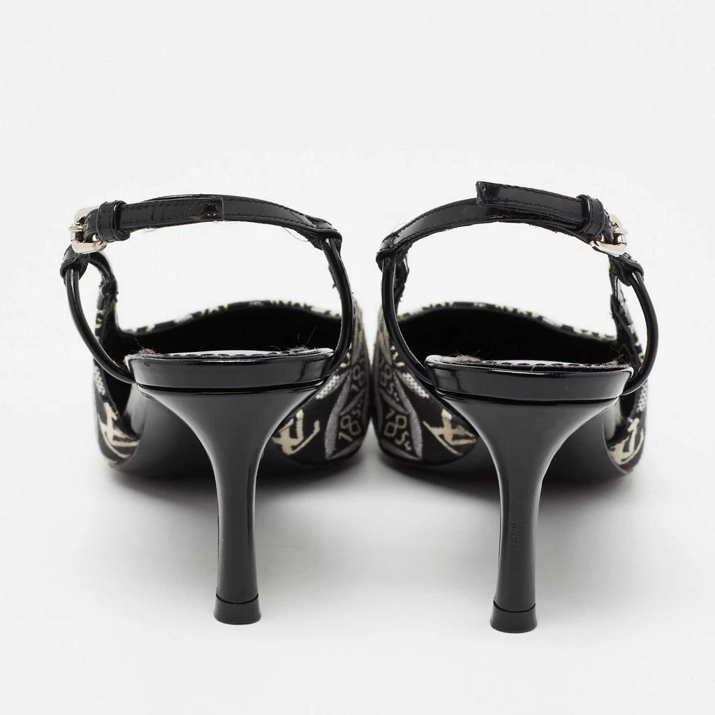 商品[二手商品] Louis Vuitton|Louis Vuitton Black/White Canvas And Patent Leather Cherie Slingback Pumps Size 36,价格¥5006,第5张图片详细描述