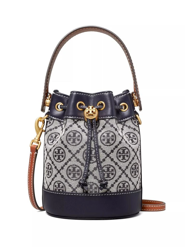 商品[2021春夏新款] Tory Burch|Mini T Monogram Jacquard Bucket Bag,价格¥2794,第1张图片