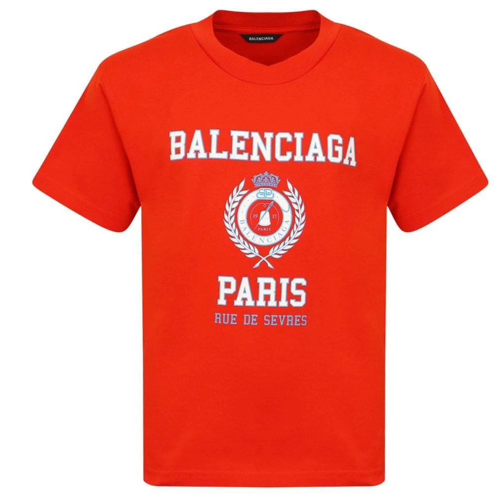 商品Balenciaga|Red Crest Logo T Shirt,价格¥722,第1张图片