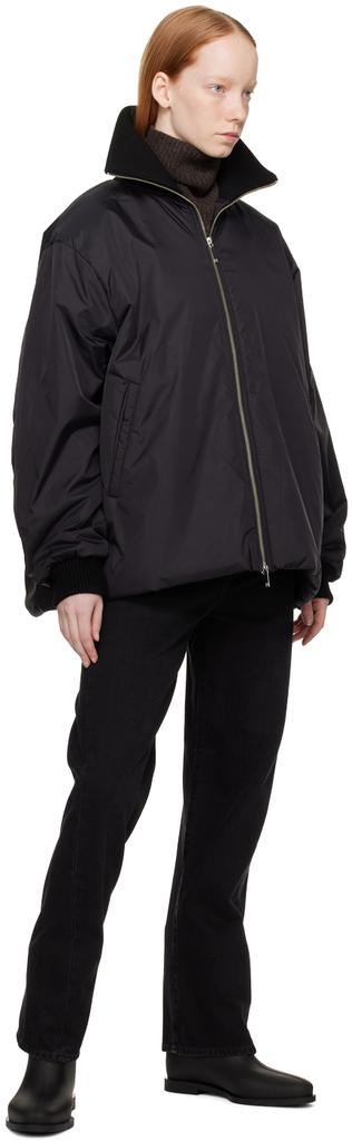 Black Shell Bomber Jacket商品第4张图片规格展示