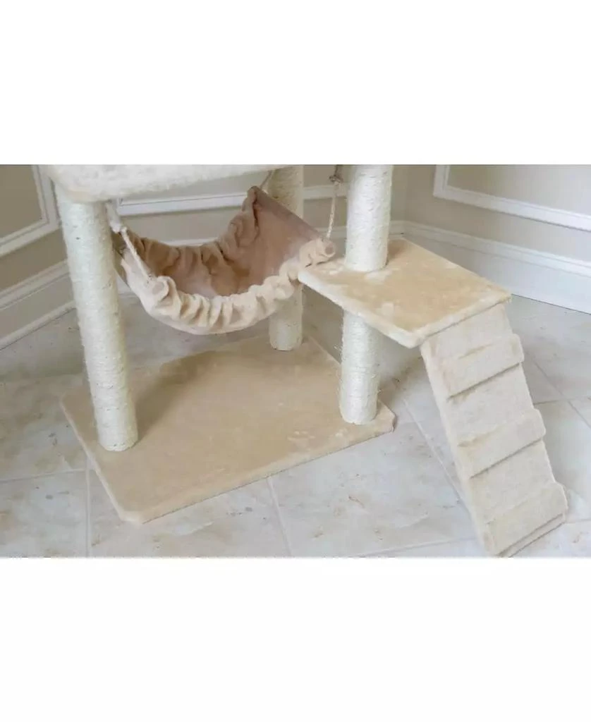 商品Macy's|57-Inch Real Wood Cat Tree With Perches, Ramp, Condo & Hammock,价格¥1207,第5张图片详细描述
