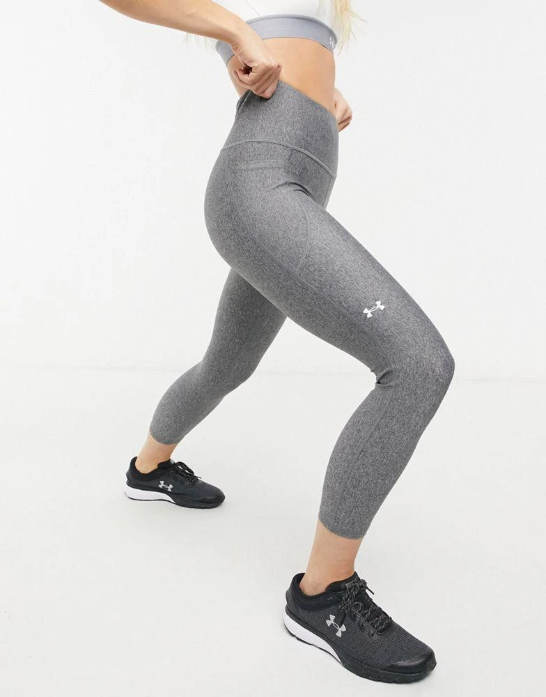 商品Under Armour|Under Armour Training Heat Gear base layer high waist 7/8 sculpt leggings in charcoal,价格¥154,第1张图片