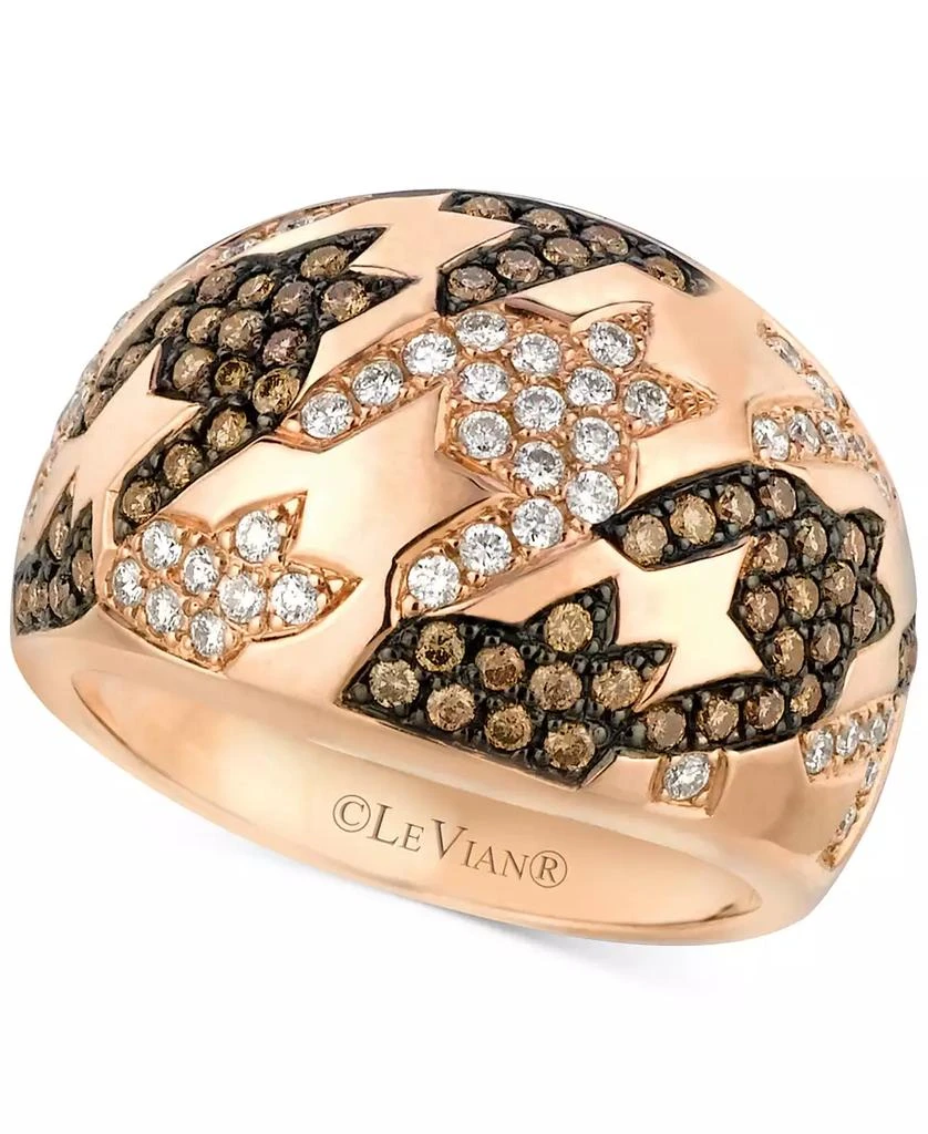 商品Le Vian|Chocolatier® Chocolate Diamond® & Vanilla Diamond® Multi Cluster Statement Ring (7/8 ct. t.w.) in 14k Rose Gold,价格¥13469,第1张图片