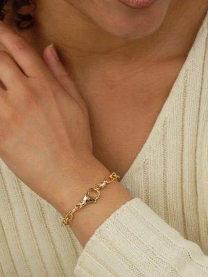 商品Sterling Forever|Lex 14K Goldplated & Cubic Zirconia Oval Link Chain Bracelet,价格¥277,第4张图片详细描述