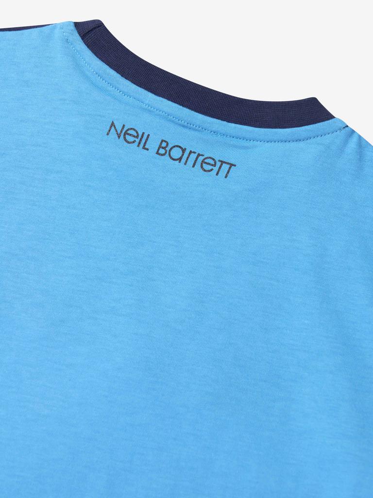 Neil Barrett Turquoise Boys Cotton Jersey Thunderbolt T-Shirt商品第2张图片规格展示