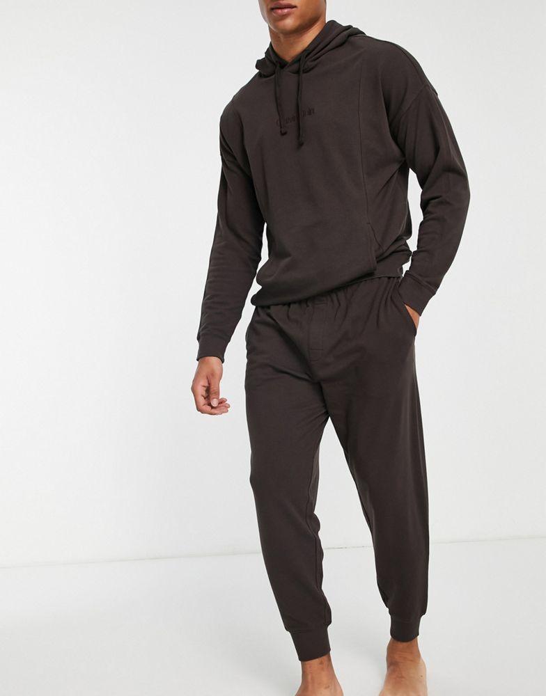 Calvin Klein contrast waistband lounge co-ord  joggers in brown商品第1张图片规格展示