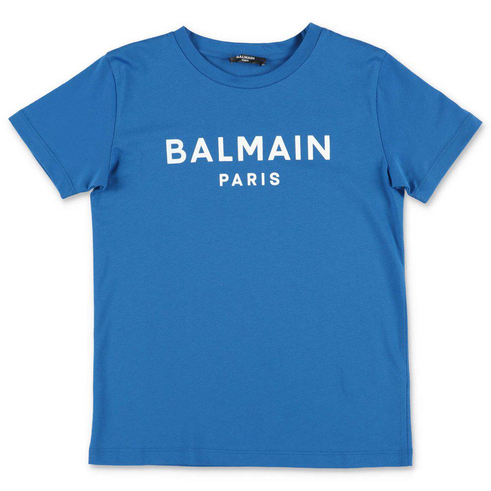 Balmain Kids Logo Printed Crewneck T-Shirt商品第1张图片规格展示