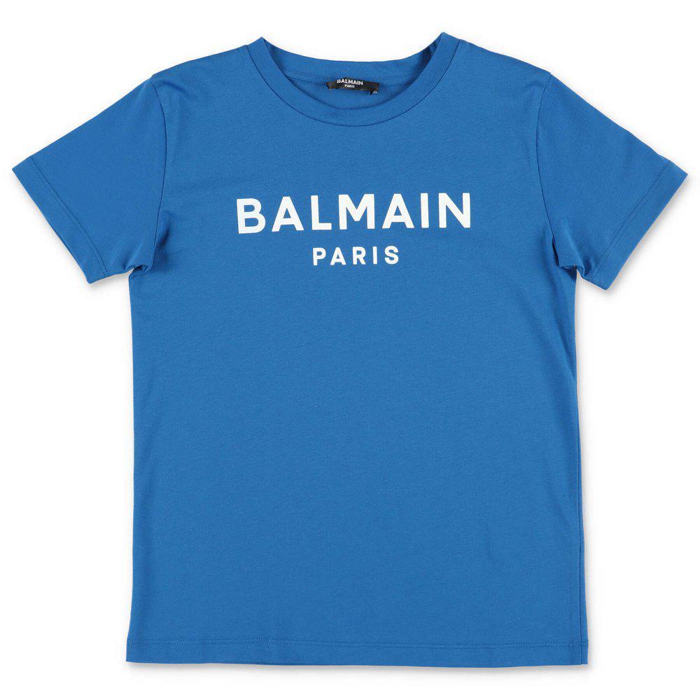 商品Balmain|Balmain Kids Logo Printed Crewneck T-Shirt,价格¥584-¥905,第1张图片