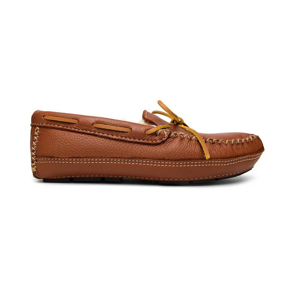 Men's Moosehide Leather Sheepskin Moccasin Slippers商品第2张图片规格展示