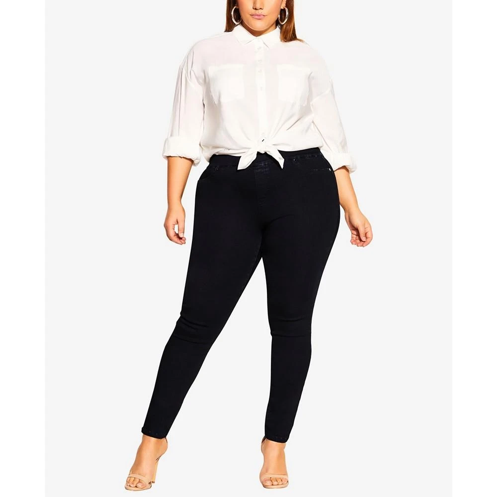 商品City Chic|Trendy Plus Size Pared Back Jeggings,价格¥667,第1张图片