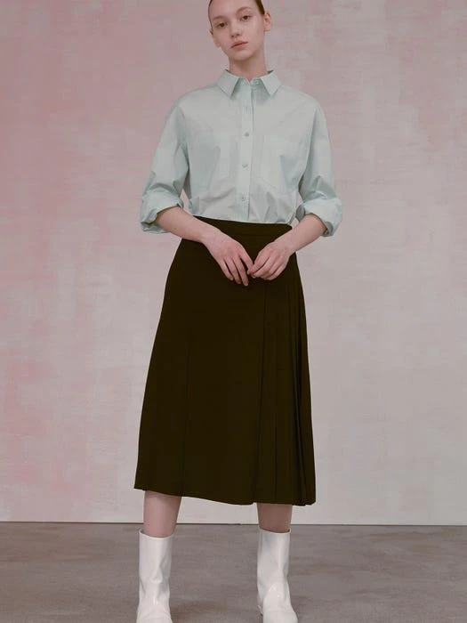 商品NUVO.10|Double Side Pin Tuck Pleats Long Skirt,价格¥1146,第5张图片详细描述