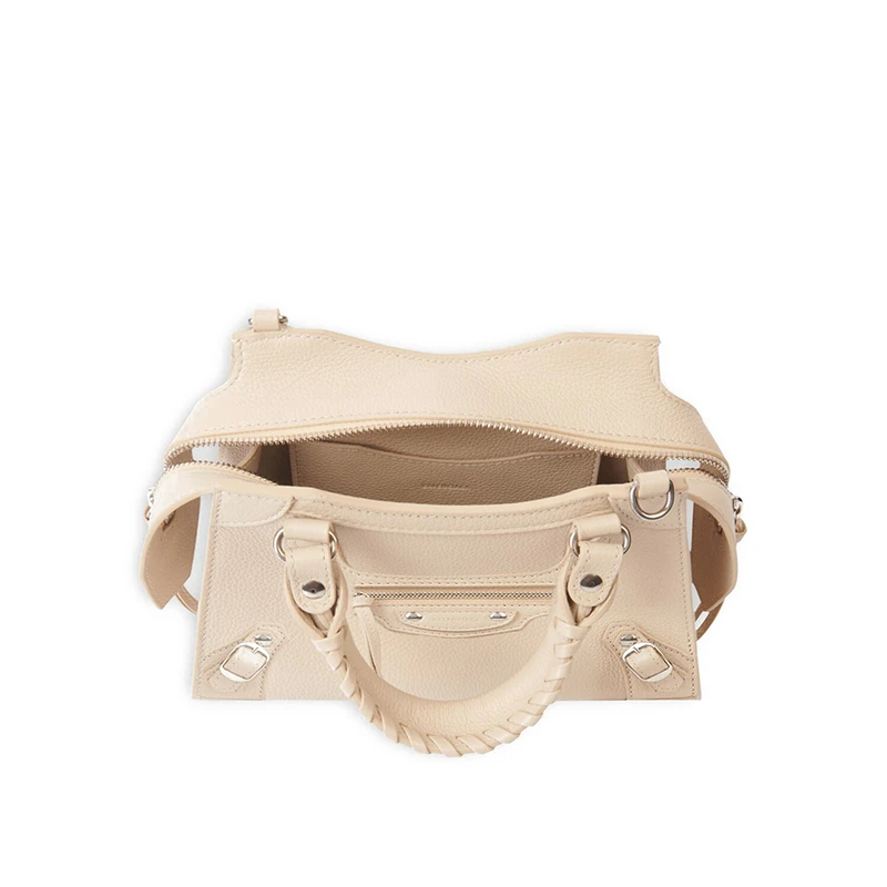 Balenciaga/巴黎世家 春夏新款 TOP HANDLE NEO CLASSIC 系列 女士迷你浅米色粒面小牛皮可拆卸肩带手提单肩包63852415Y4Y9608 商品