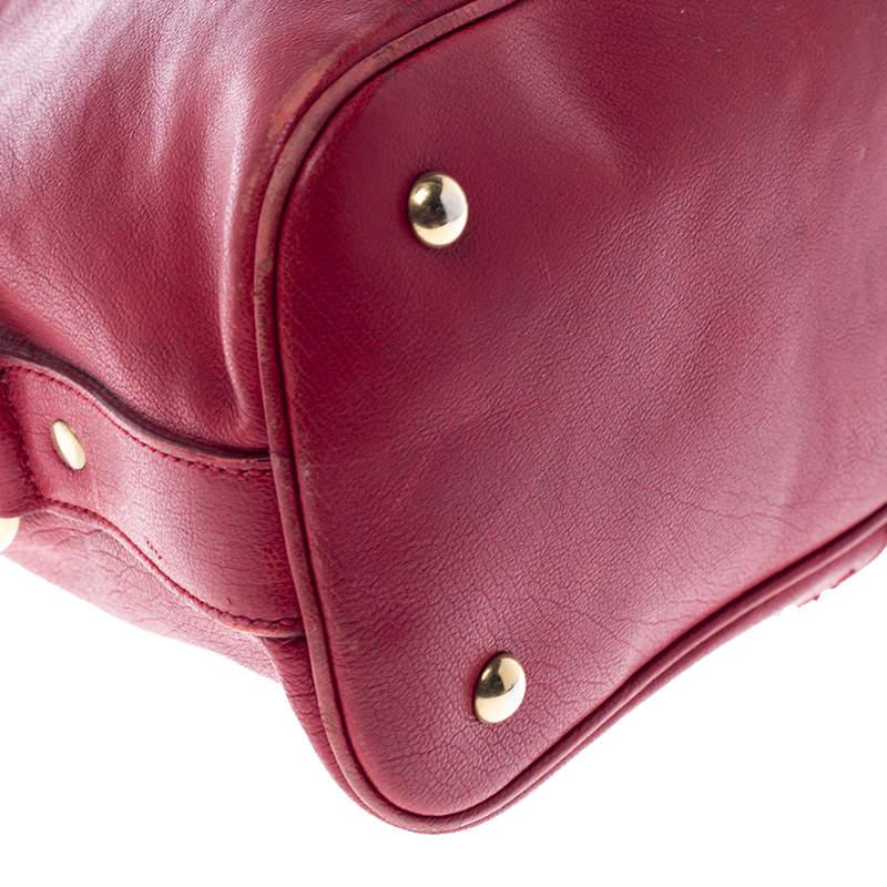 Yves Saint Laurent Red Leather Medium Muse Satchel商品第10张图片规格展示
