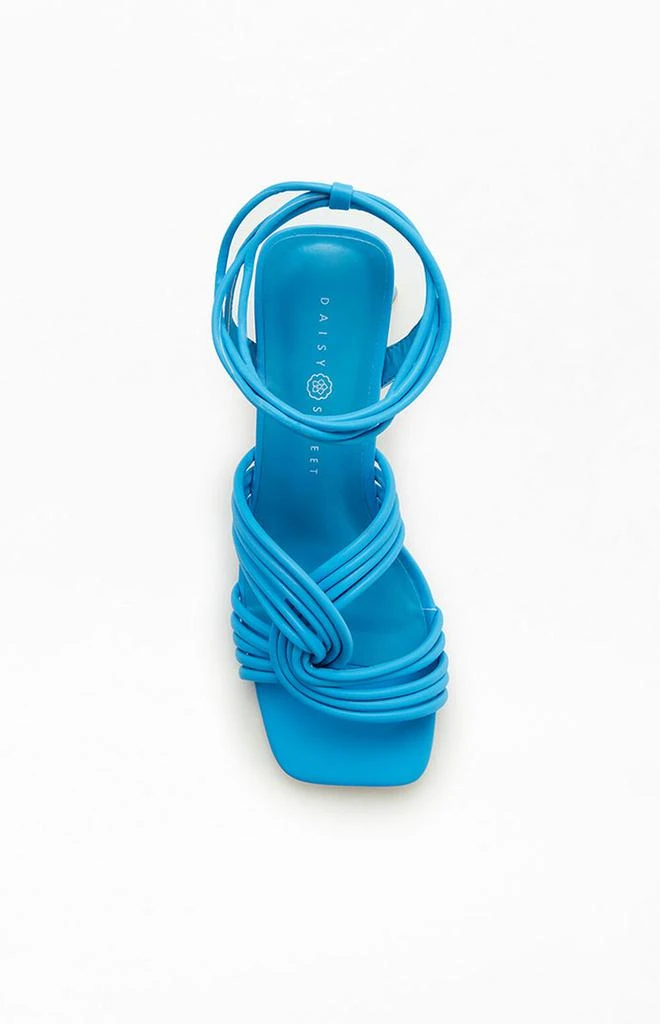 商品Daisy Street|Women's Blue Strappy Heeled Sandals,价格¥422,第5张图片详细描述