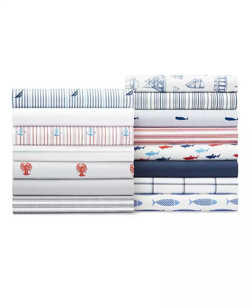 商品Nautica|Beaux Stripe Cotton Percale 4-Piece Sheet Set, King,价格¥399,第3张图片详细描述