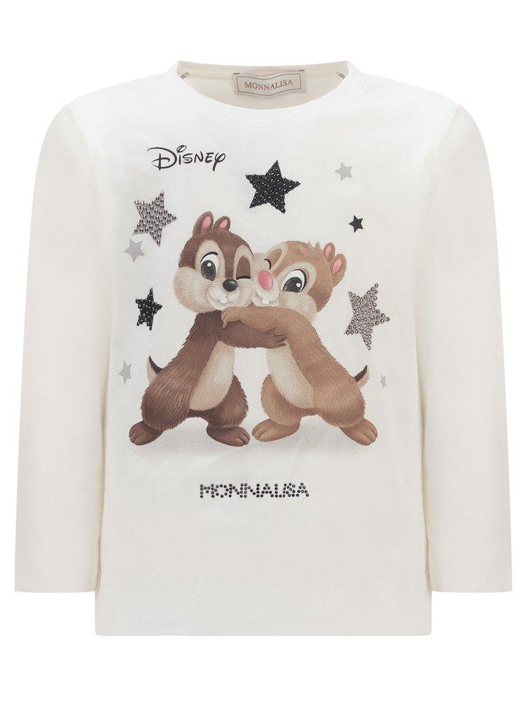 Monnalisa Chip ‘n’ Dale Long Sleeved Crewneck T-Shirt商品第1张图片规格展示