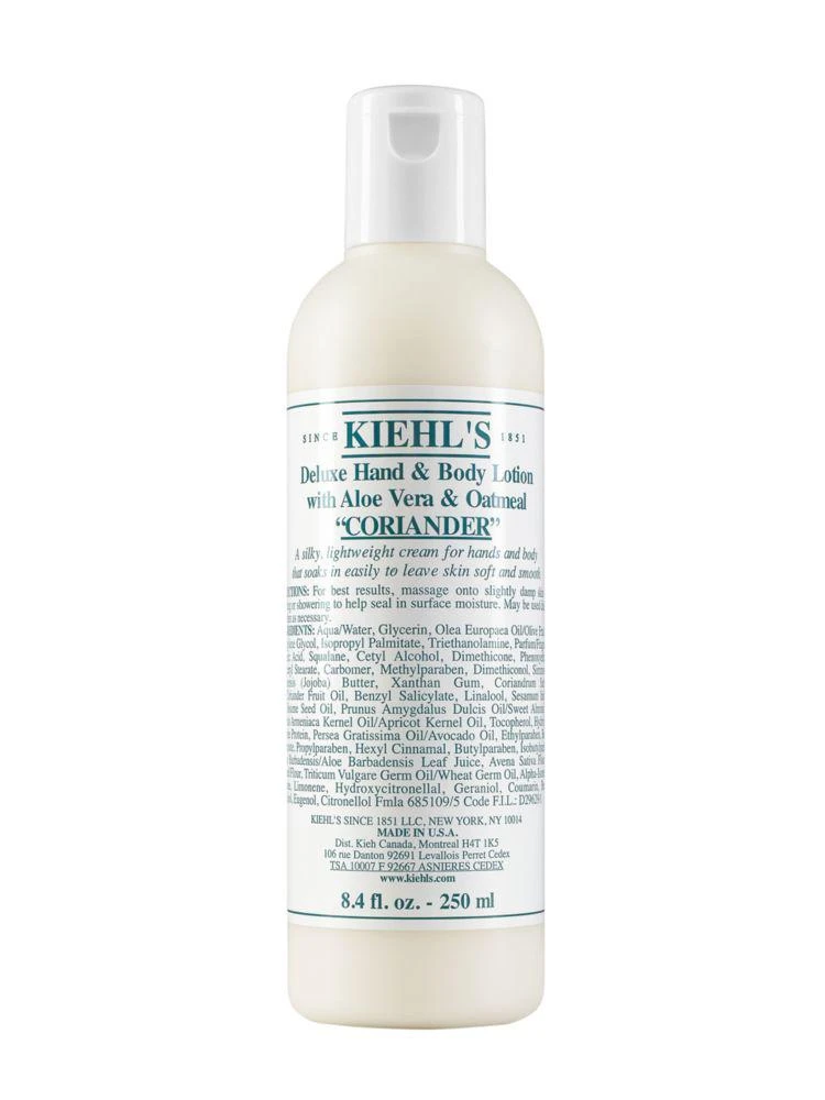 商品Kiehl's|Deluxe Hand & Body Lotion with Aloe Vera & Oatmeal - Coriander,价格¥149,第1张图片