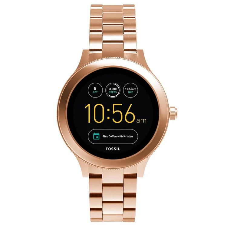 商品Fossil|Q Women's Venture Gen 3 Rose Gold-Tone Stainless Steel Bracelet Touchscreen Smart Watch 42mm,价格¥1488,第1张图片