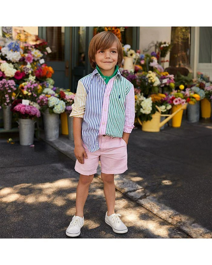 商品Ralph Lauren|Boys' Color Block Stripe Cotton Poplin Shirt - Little Kid, Big Kid,价格¥178,第2张图片详细描述