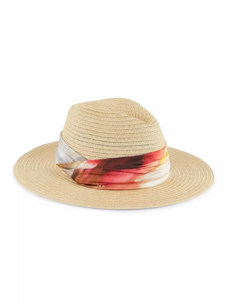 商品Eugenia Kim|Courtney Watercolor Print-Trimmed Satin & Hemp Vented Fedora,价格¥1295,第1张图片