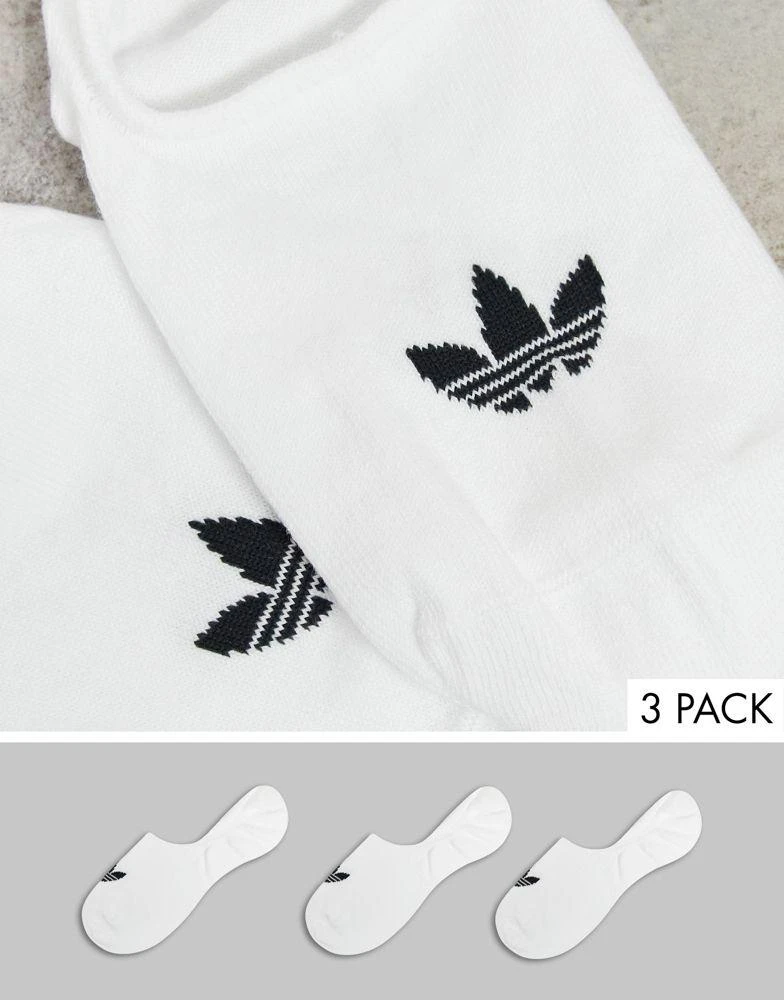 商品Adidas|adidas Originals adicolor Trefoil 3 pack no show socks in white,价格¥54,第1张图片