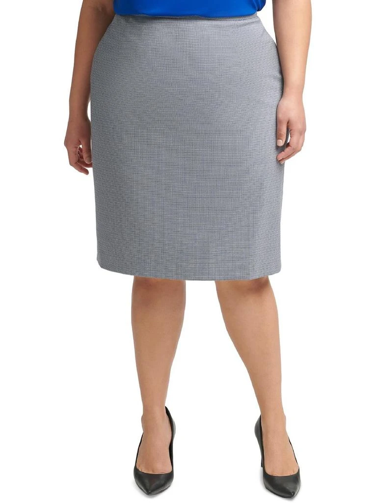 商品Calvin Klein|Plus Womens Houndstooth Office Pencil Skirt,价格¥184,第1张图片