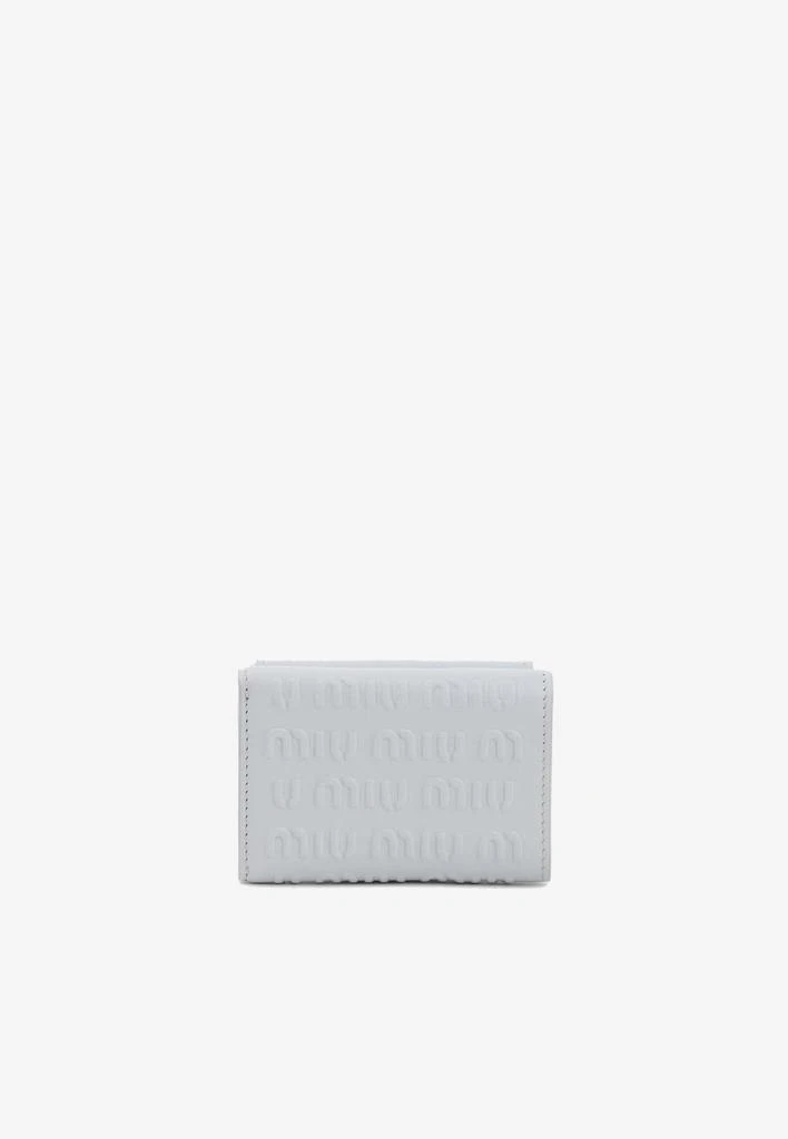 商品Miu Miu|Logo Embossed Wallet in Calf Leather,价格¥3587,第2张图片详细描述
