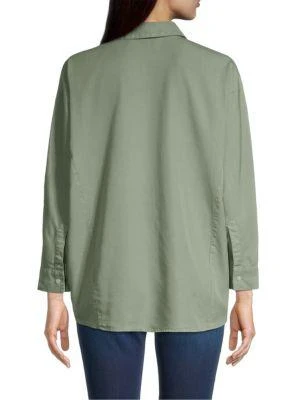 商品Vineyard Vines|Weekend Linen High-Low Shirt,价格¥308,第2张图片详细描述