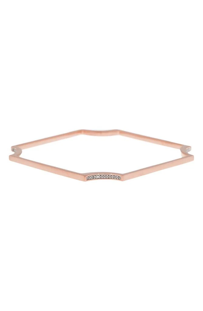 商品Monica Vinader|Signature 18K Rose Gold Vermeil Fixed Diamond Bangle Bracelet - 0.16 ctw,价格¥2134,第1张图片