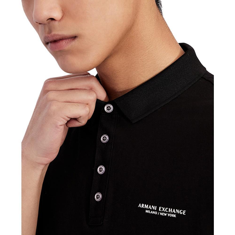 商品Armani Exchange|Men's Milano/New York Regular-Fit Logo-Print Polo Shirt,价格¥444,第6张图片详细描述