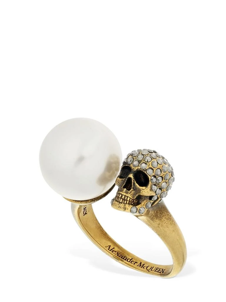 商品Alexander McQueen|Embellished Skull & Pearl Ring,价格¥2989,第1张图片